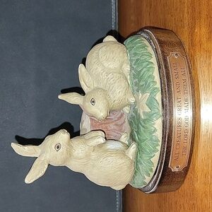 All Creatures Great and Small – Rabbits on a Lawn Figurine